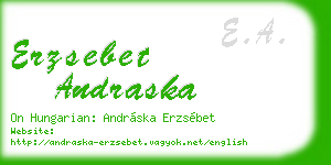 erzsebet andraska business card