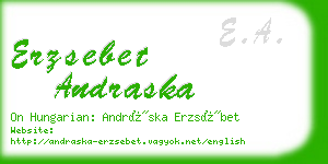 erzsebet andraska business card